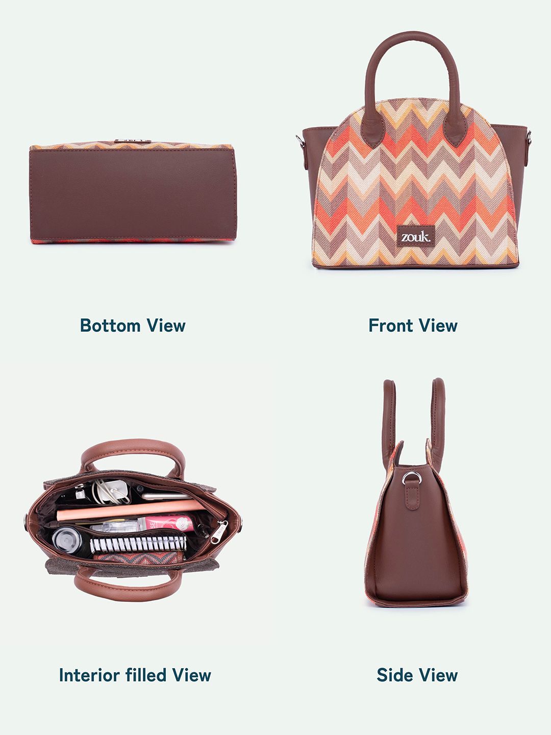 ZOUK Women Geometric Printed Swagger Handheld Bag