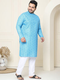 SOJANYA PLUS Motif Etnik Bercetak Linen Kapas Kurta Lurus dengan Piyama