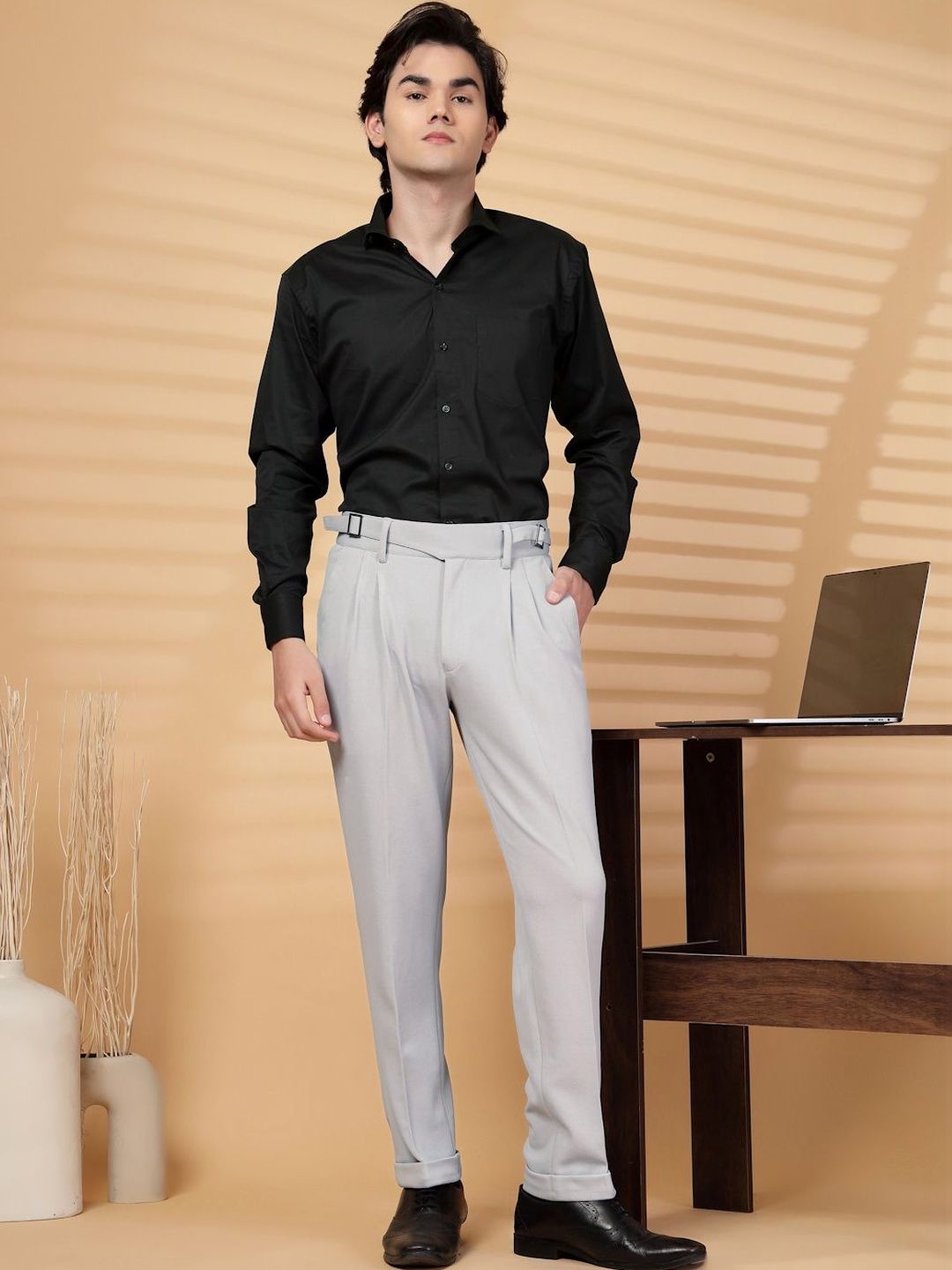 Moda Rapido Men Easy Wash Pleated Trousers