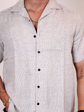 Eszett Cuban Collar Cotton Casual Shirt
