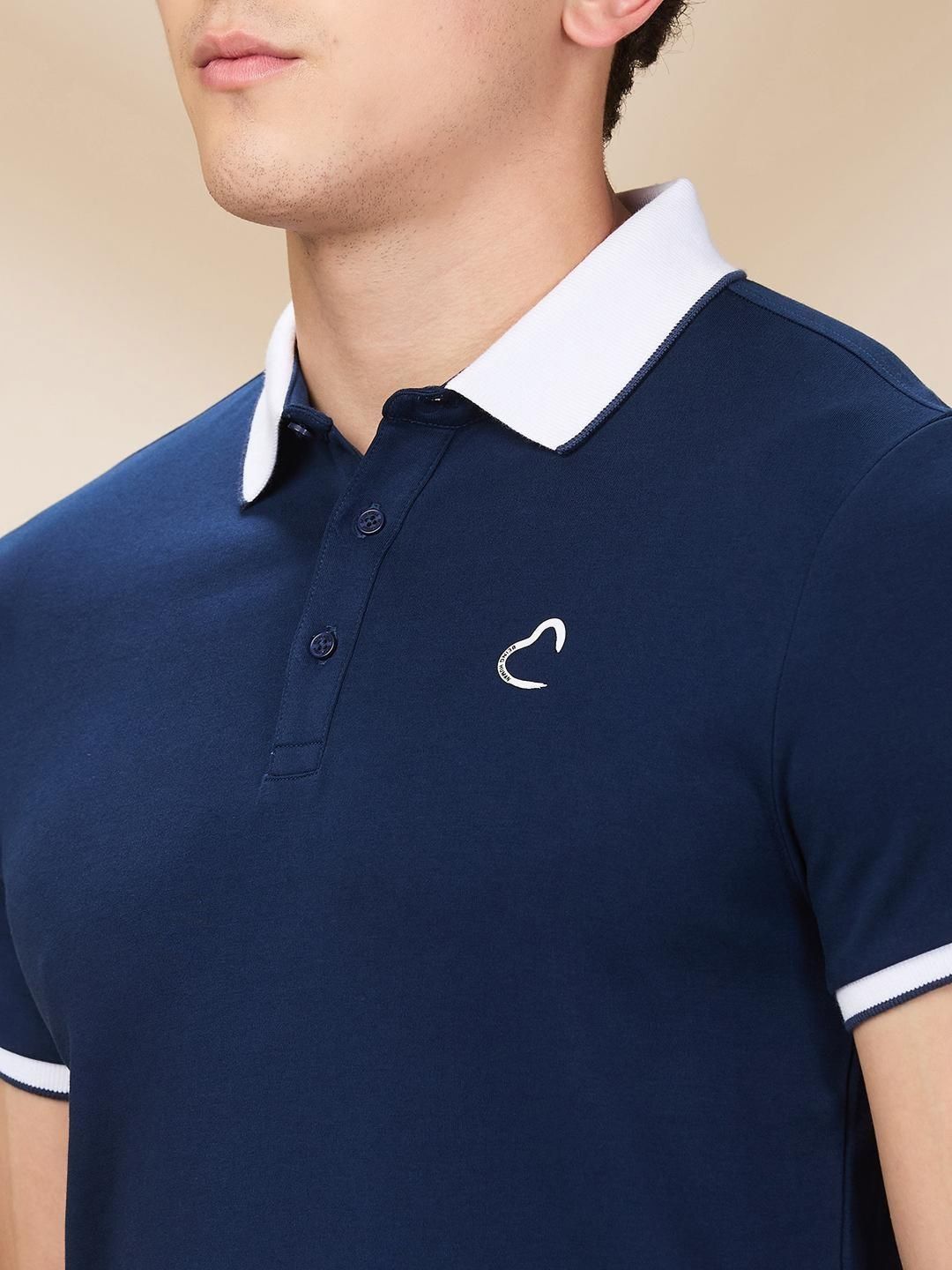 Being Human Men Solid Polo Collar Cotton Slim Fit T-shirt