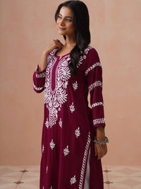 Rumah Wanita Chikankari Sulam Kurta Chikankari