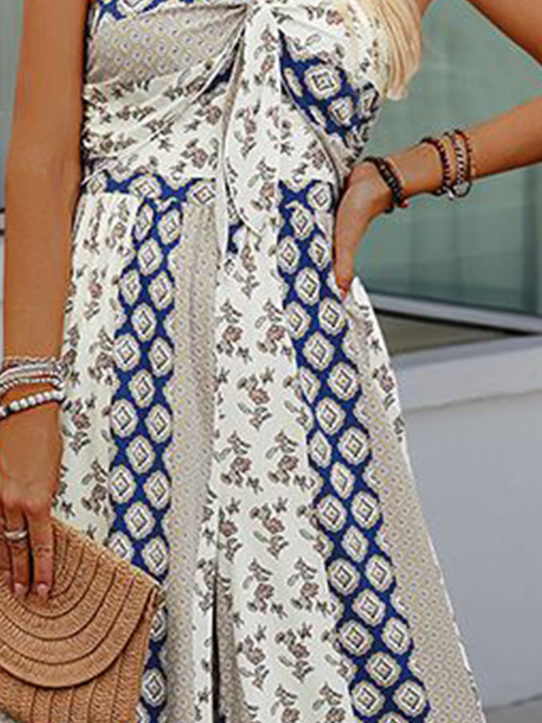 all about you Off-Shoulder Printed Basic Jumpsuit