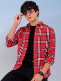 The Indian Garage Co Men Spread Collar Checked Cotton Slim Fit Casual Shirt