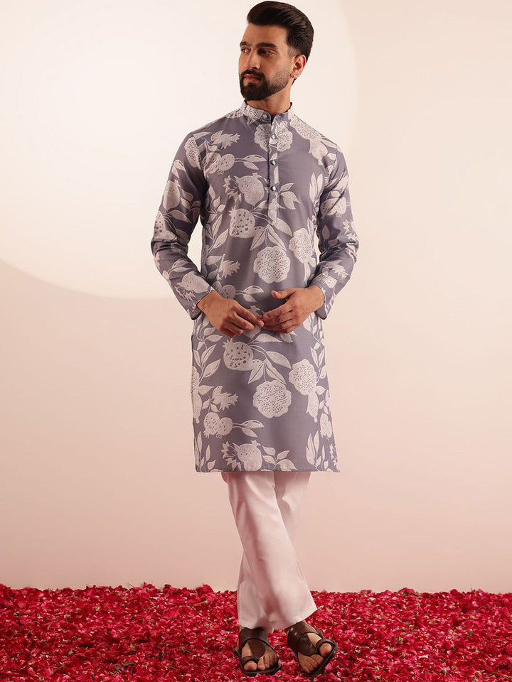 Anouk Men Floral Printed Regular Kurta with Pyjamas