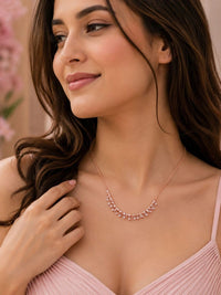 PANASH Women Rose Gold Crystal Beaded Statement Necklace