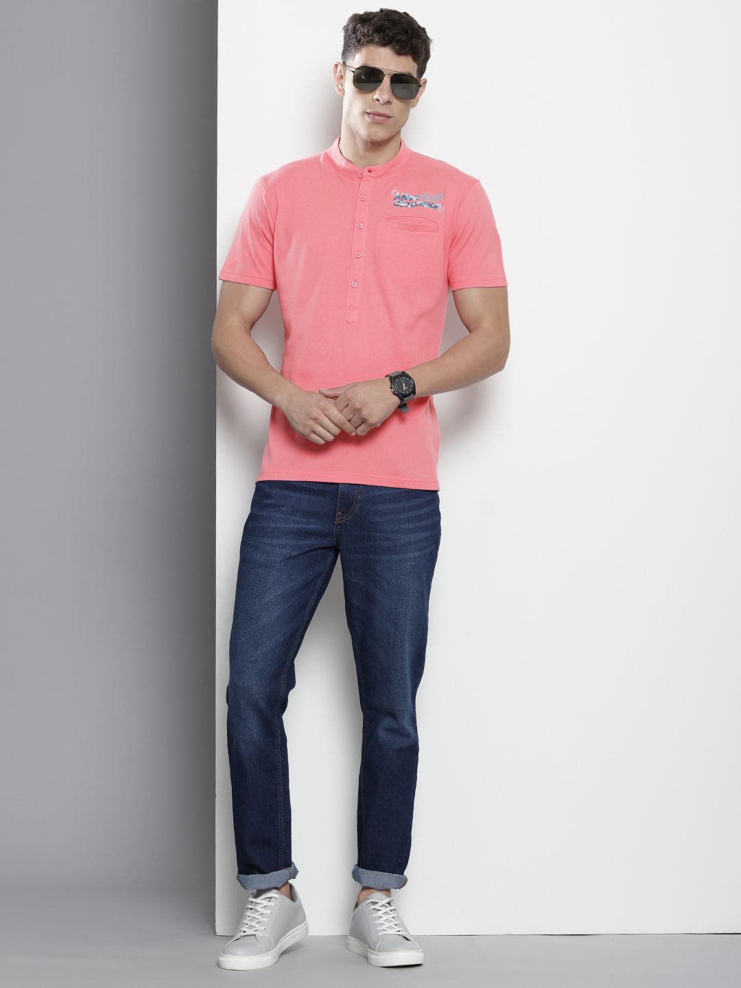 The Indian Garage Co Band Collar T-shirt