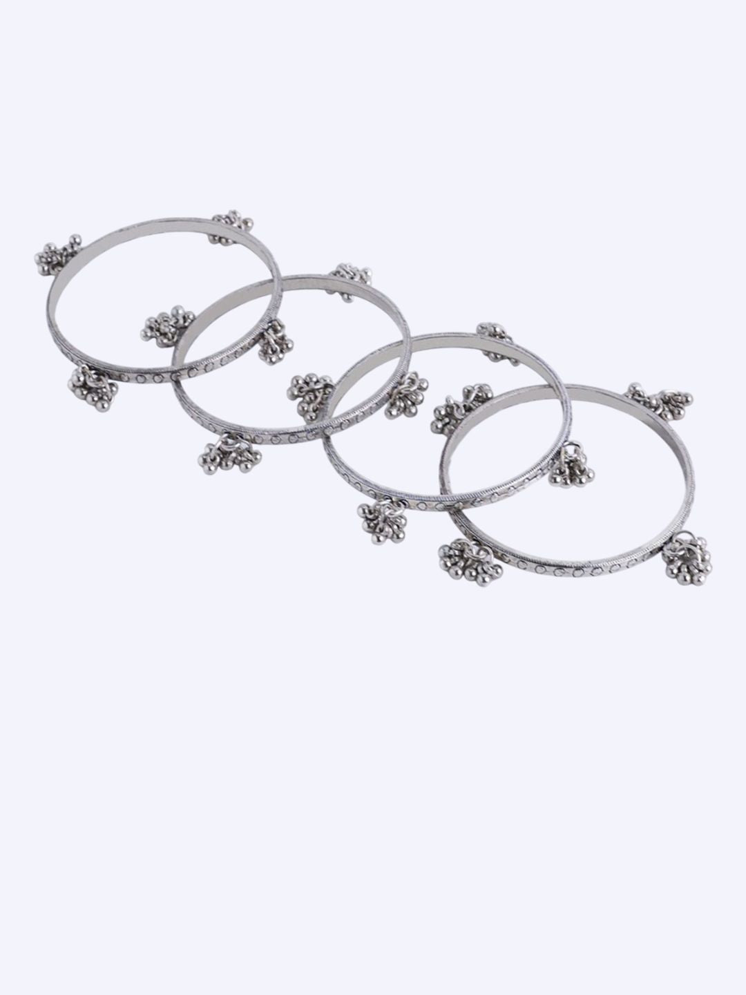Anouk Set Of 4 Silver-Plated Artificial Beaded Bangles