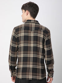 VASTRADO Men Classic Slim Fit Opaque Checked Casual Shirt