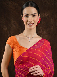 Exotic India Cabaret Leharia Tie-Dye Chiffon Saree