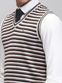Monte Carlo Men Striped Woollen Sweater Vest