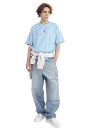 RARE RABBIT Men Graphic Printed Round Neck Cotton Oversized T-shirt
