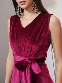 ESPYR By Tokyo Talkies Women Velvet Wrap Midi Dress
