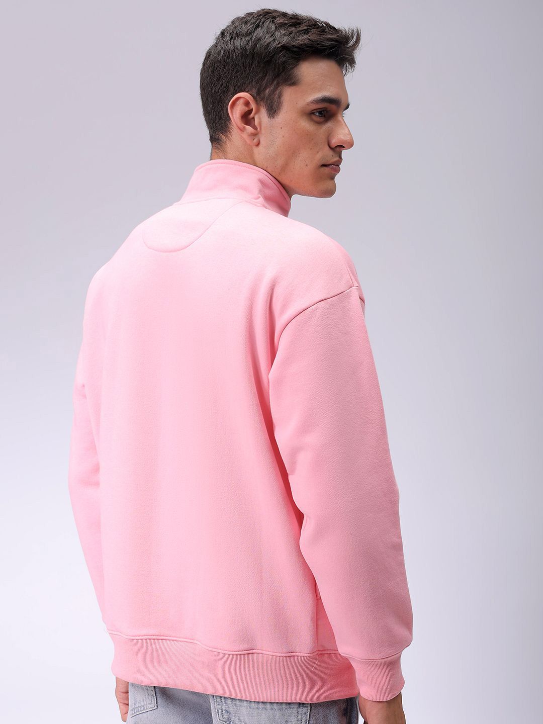 The Indian Garage Co Men High Neck Half Zipper Winter Sweatshirt