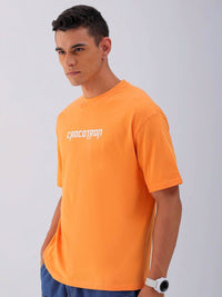 The Indian Garage Co Men Typography Printed Round Neck Cotton Oversized T-Shirt