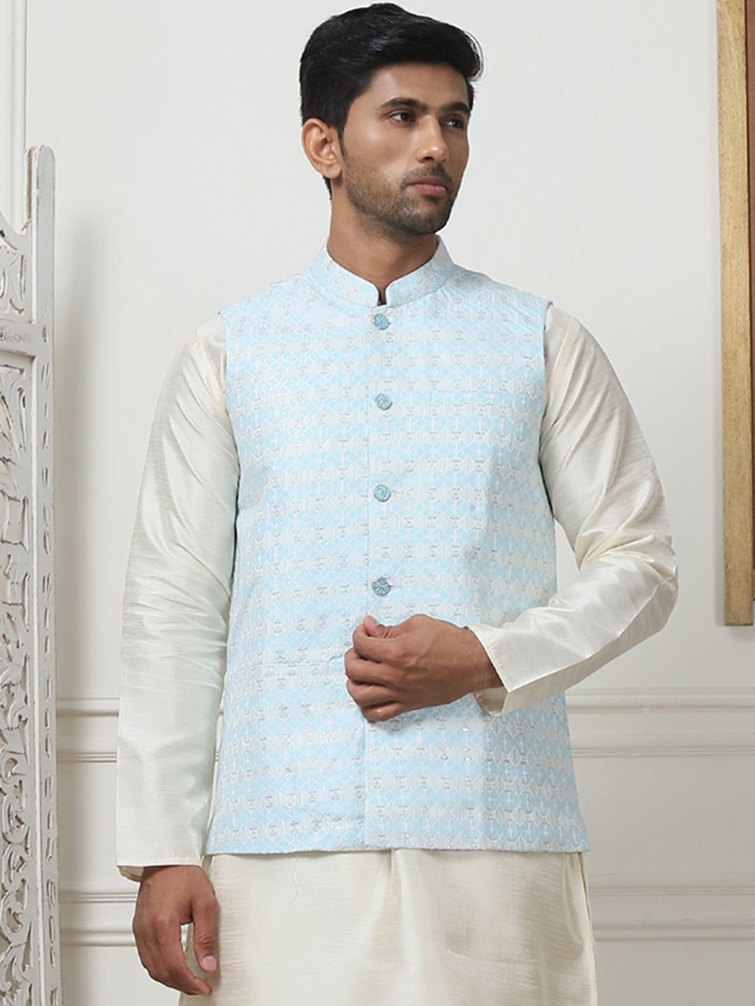 Anouk Woven Design Nehru Jacket