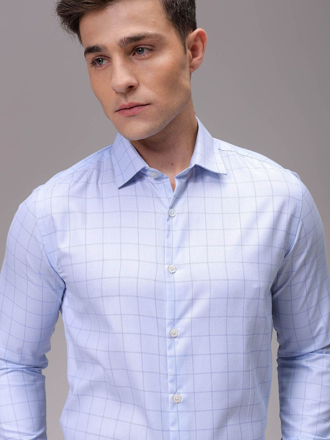 The Indian Garage Co. X Luxe Men Slim Fit Opaque Checked Formal Shirt