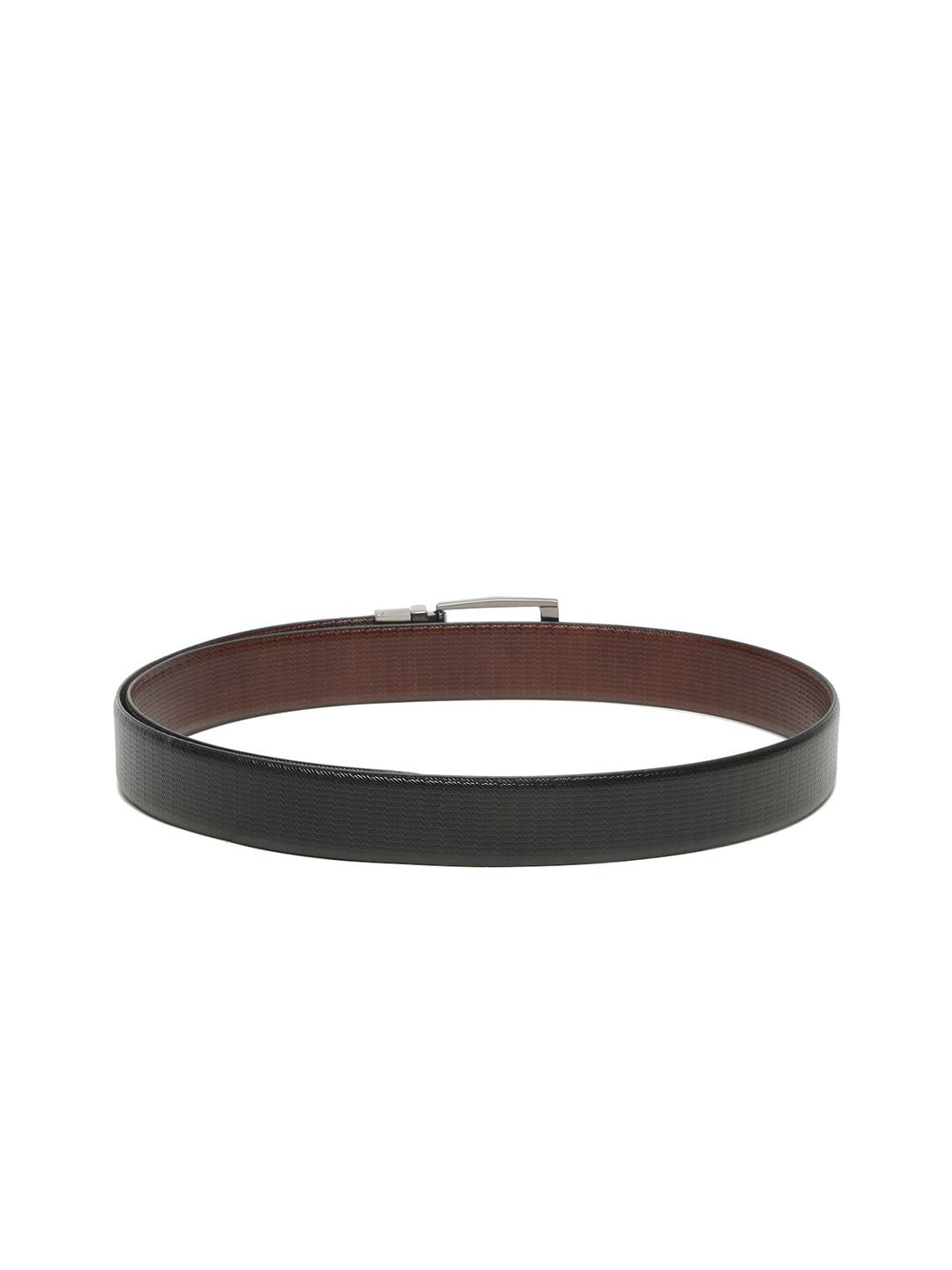 Teakwood Leathers Men Textured Leather Reversible Formal Belt
