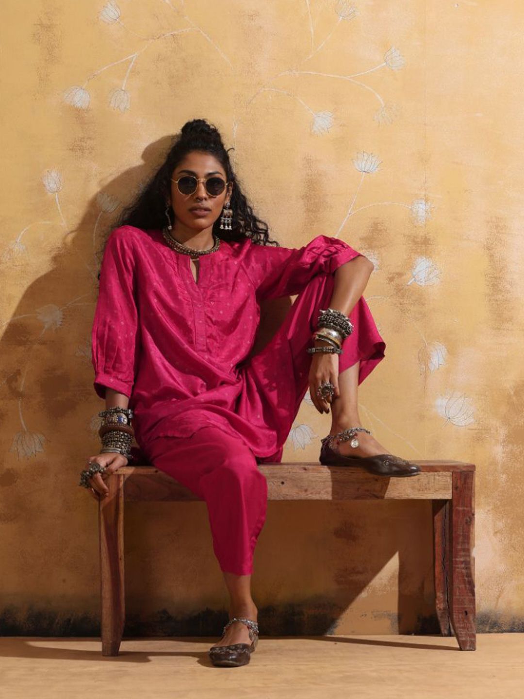 trueBrowns Printed Tunic With Trousers Co-Ords