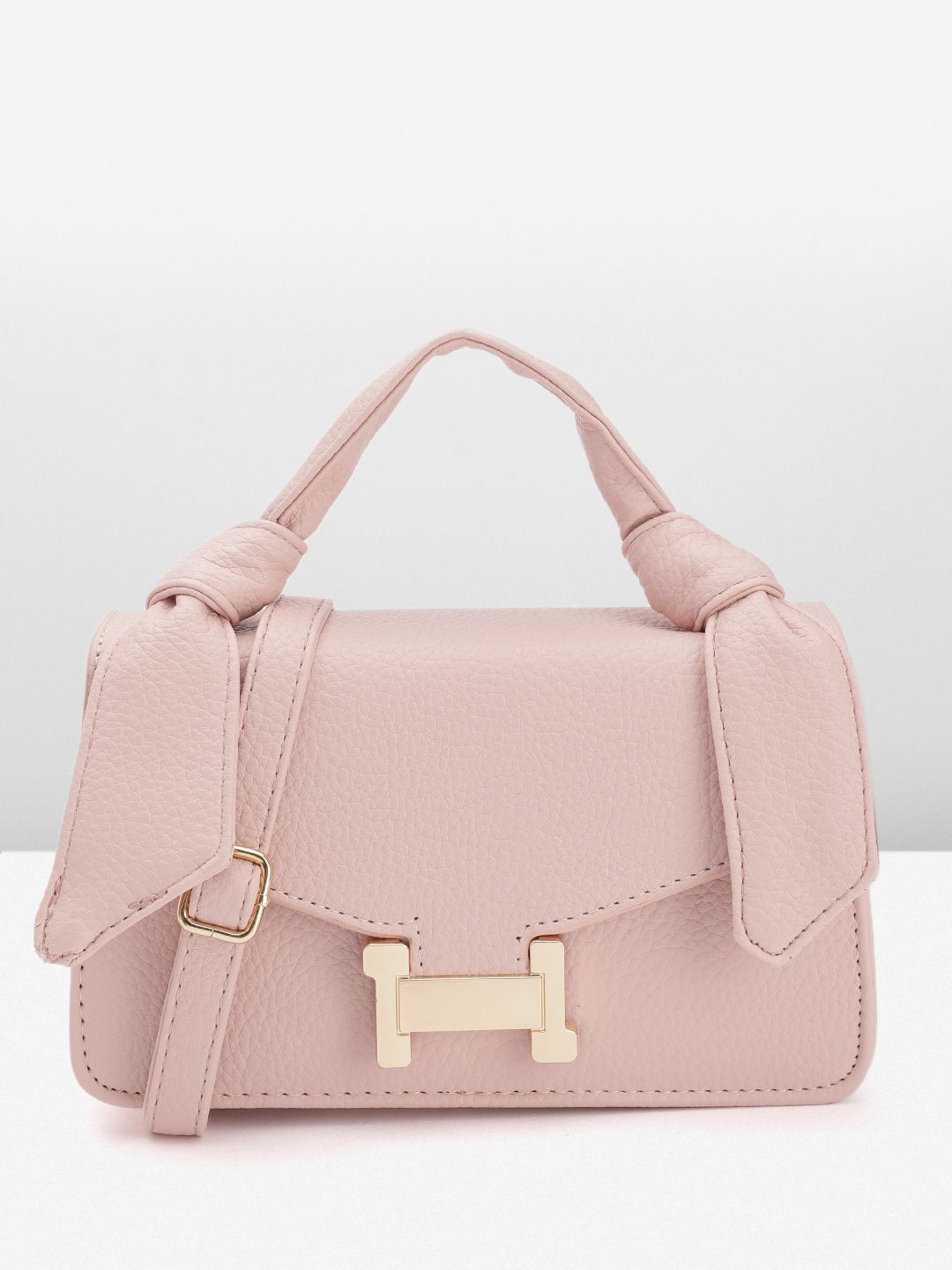 DressBerry Brand Logo Embossed Textured Satchel