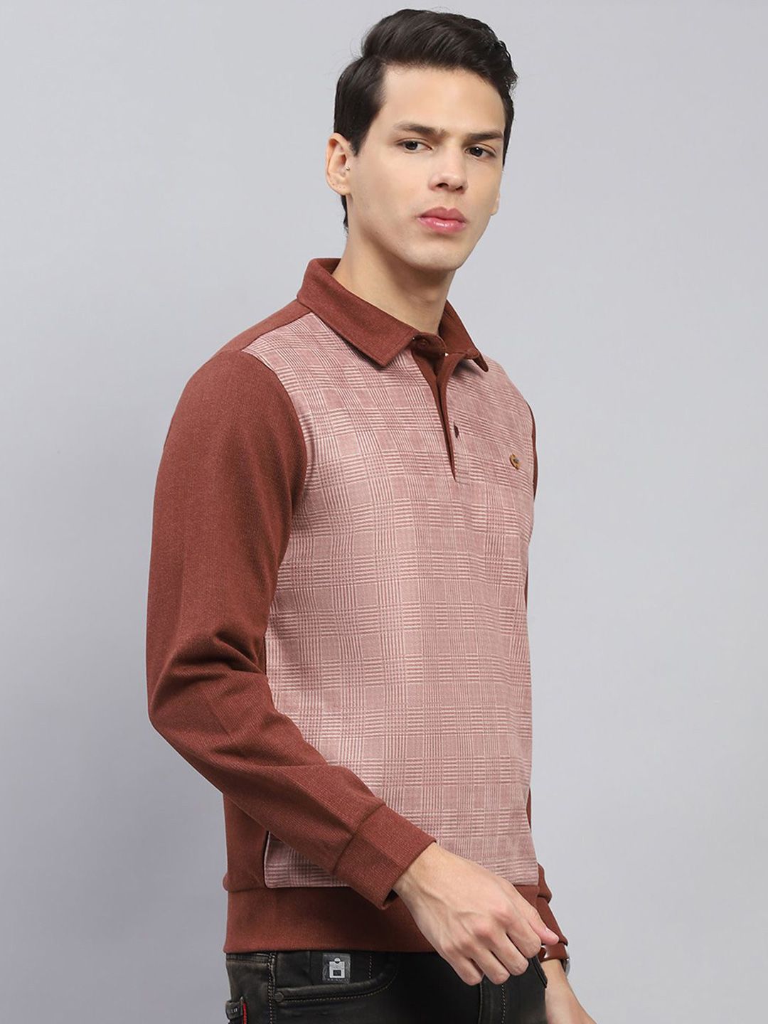 Monte Carlo Men Self Design Cotton Sweatshirt