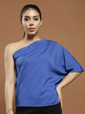 Athena Women Solid One Shoulder Top