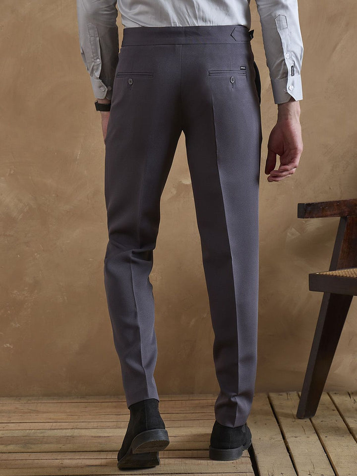 DENNISON Men Relaxed Mid-Rise Easy Wash Pleated Chinos Trousers
