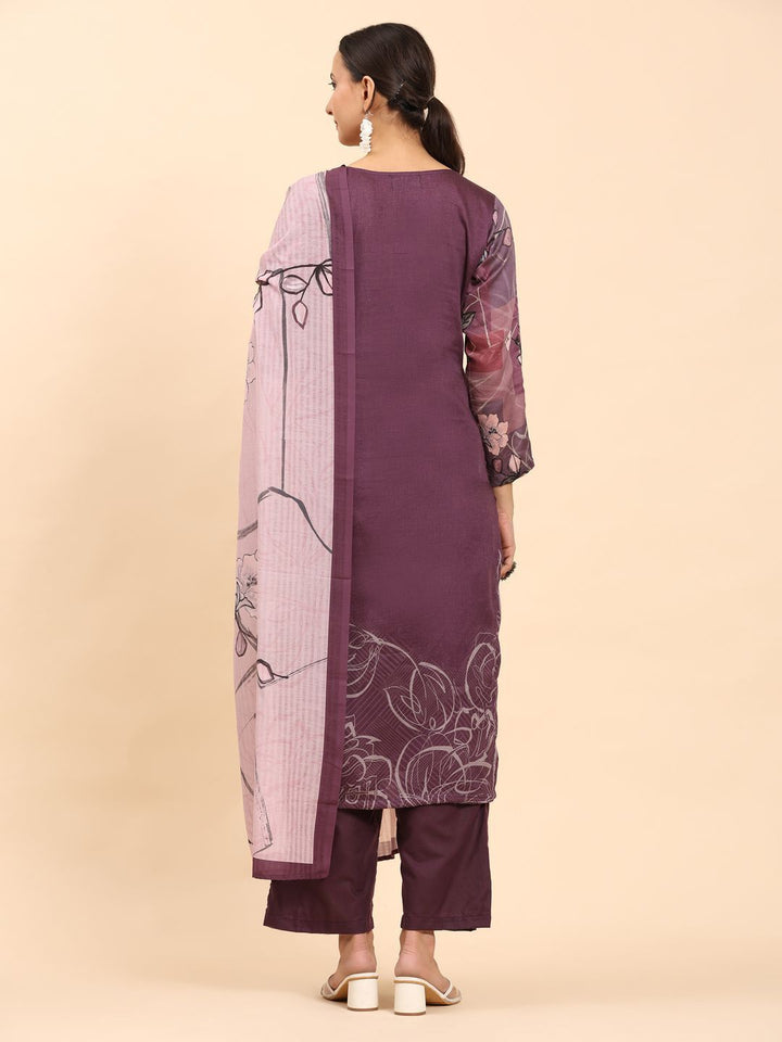 Mamicha Women Floral Printed Regular Pure Cotton Kurta with Trousers & Dupatta