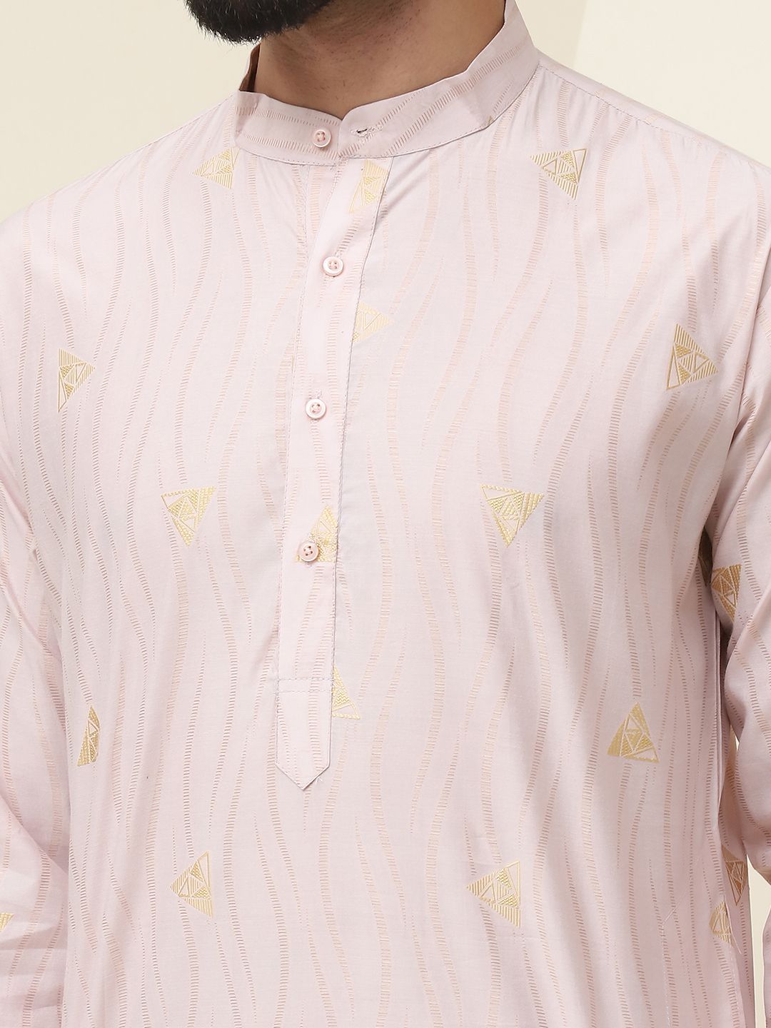 SOJANYA Geometric Woven Design Regular Jacqard Cotton Silk Silk Kurta With Pyjama