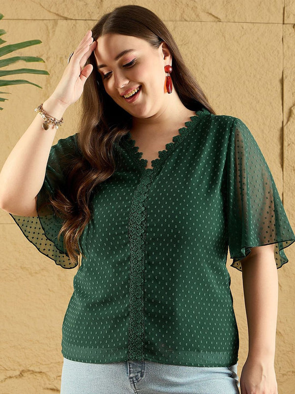 Berrylush Curve Women Abstract Printed V-Neck Top