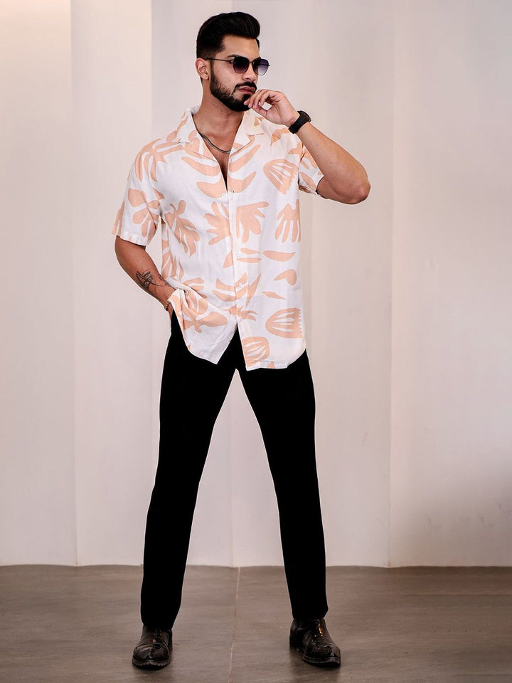 Eszett  Floral Printed Spread Collar Shirt