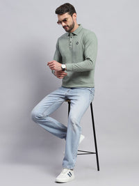 Monte Carlo Men Shirt Collar Geometric Printed Cotton Sweatshirt