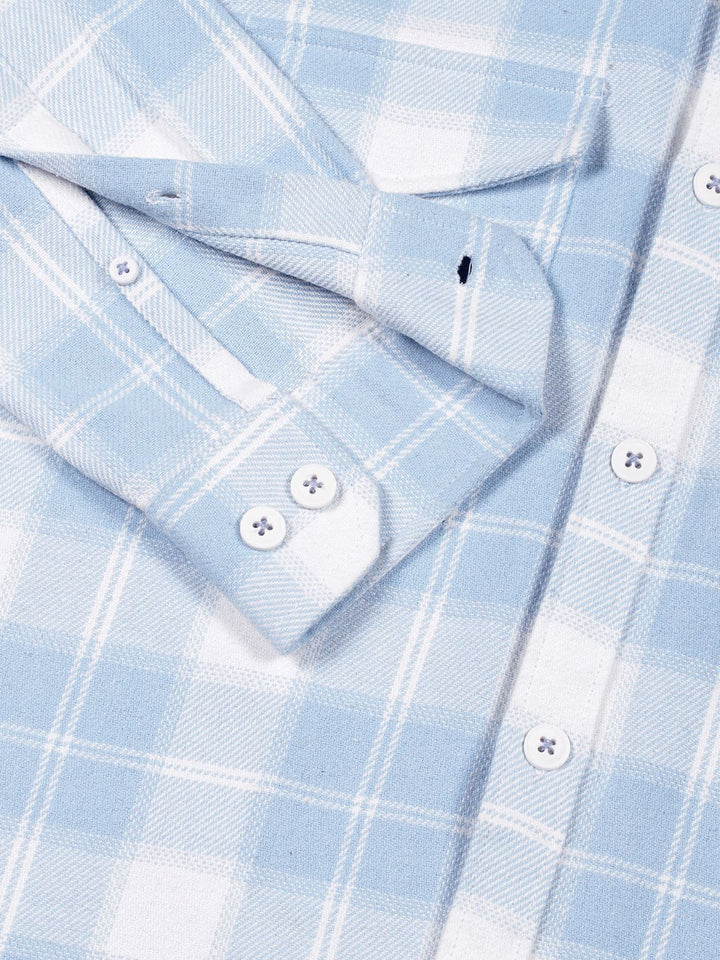 Thomas Scott Men Premium Windowpane Checks Opaque Checked Casual Shirt