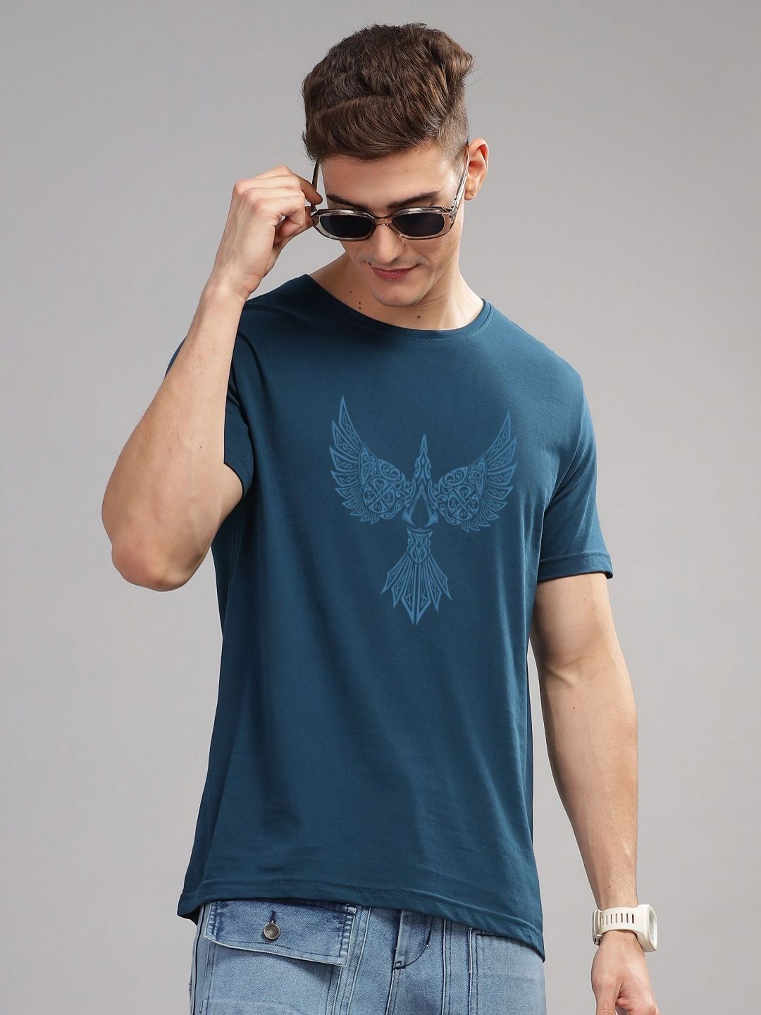 ADRO Men Printed Ethnic T-shirt