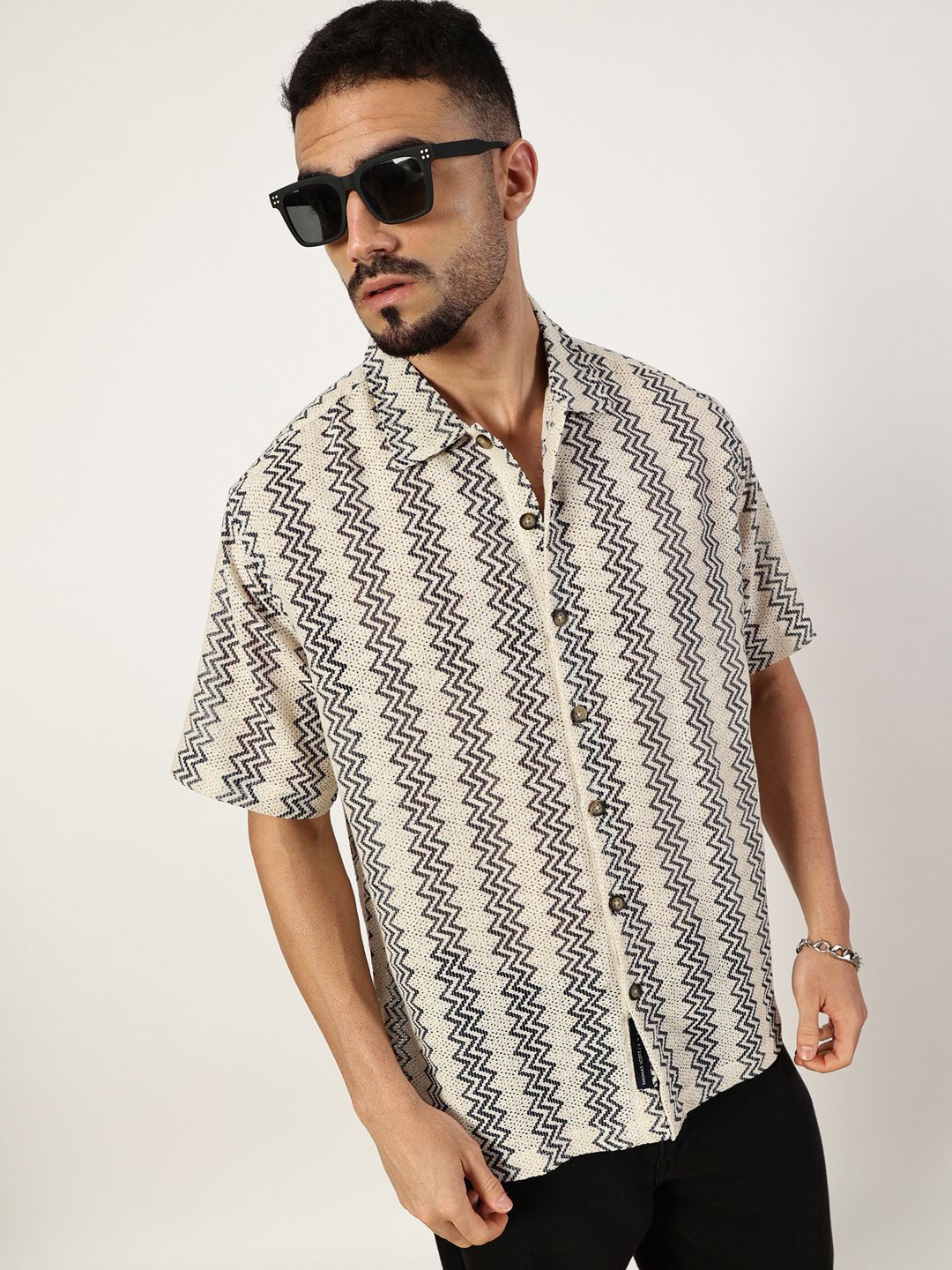 Thomas Scott Men Premium Slim Fit Opaque Striped Casual Shirt