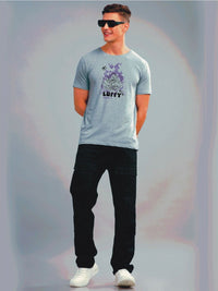 ADRO Men Typography Printed Raw Edge T-shirt