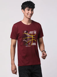 Pek ADRO Lelaki dengan 3 T-shirt Kapas Leher Bulat Bercetak Grafik