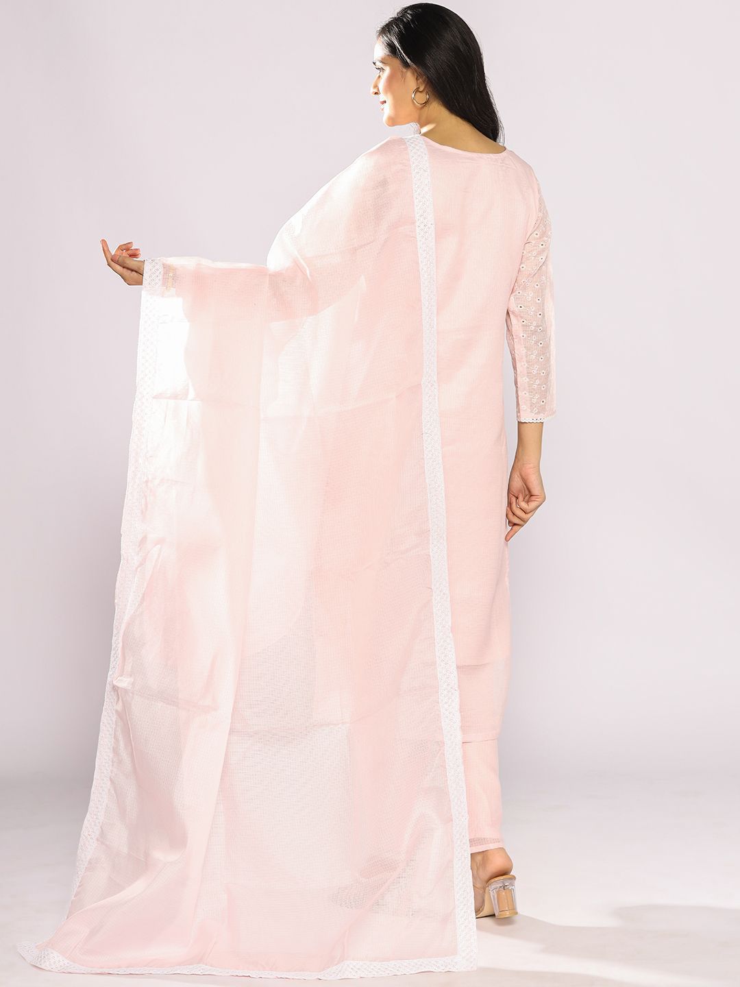 Varanga Women Floral Embroidered Regular Thread Work Kurta with Trousers & With Dupatta