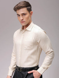 The Indian Garage Co. X Luxe Men Slim Fit Opaque Checked Formal Shirt