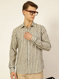 Thomas Scott Men Premium Vertical Striped Linen Slim Fit Casual Shirt