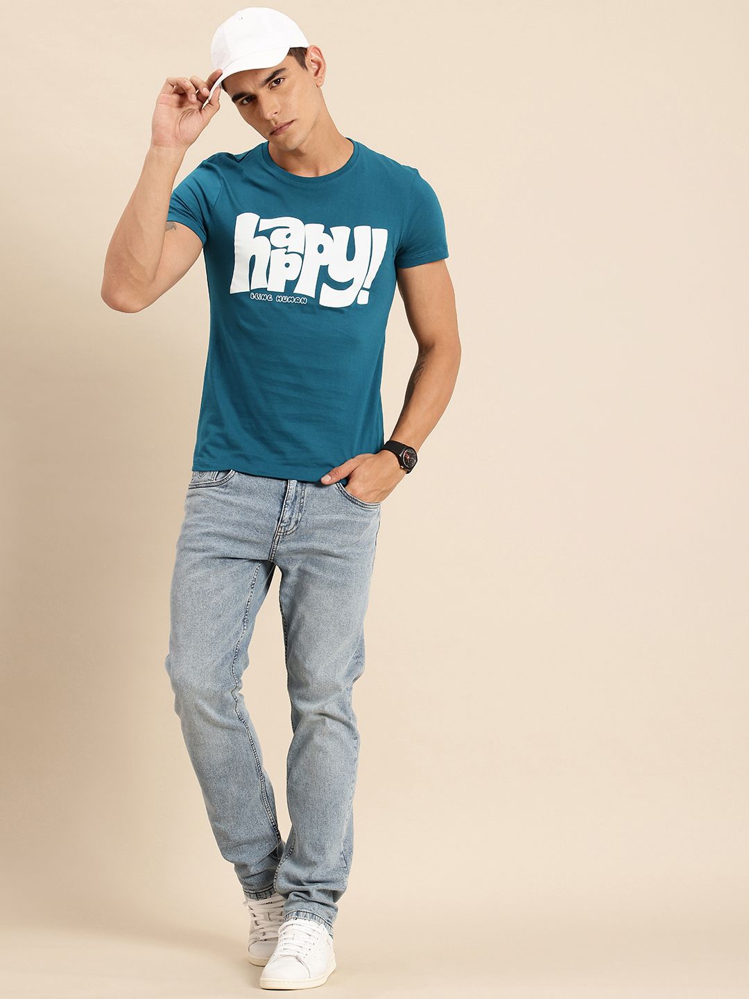 Being Human Pure Cotton Typography Printed T-shirt