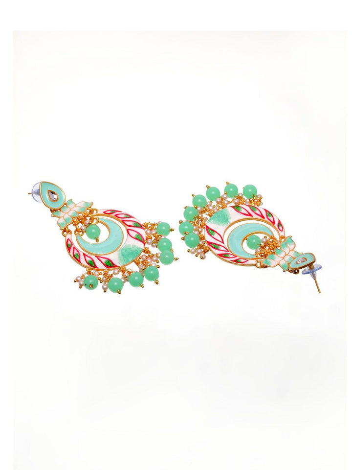 Anouk Gold-Plated Cubic Zirconia Studded Contemporary Drop Earrings