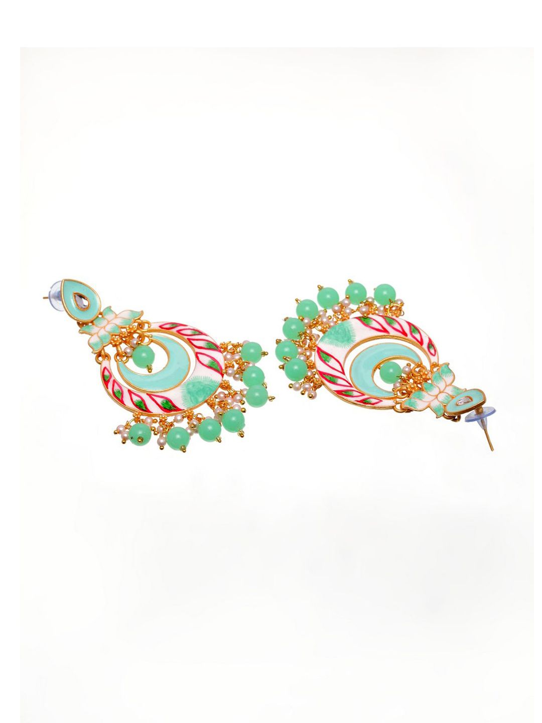Anouk Gold-Plated Cubic Zirconia Studded Contemporary Drop Earrings