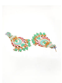 Anouk Gold-Plated Cubic Zirconia Studded Contemporary Drop Earrings