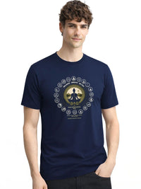 ADRO Lelaki Grafik Bercetak Leher Bulat Lengan Biasa Kapas T-shirt