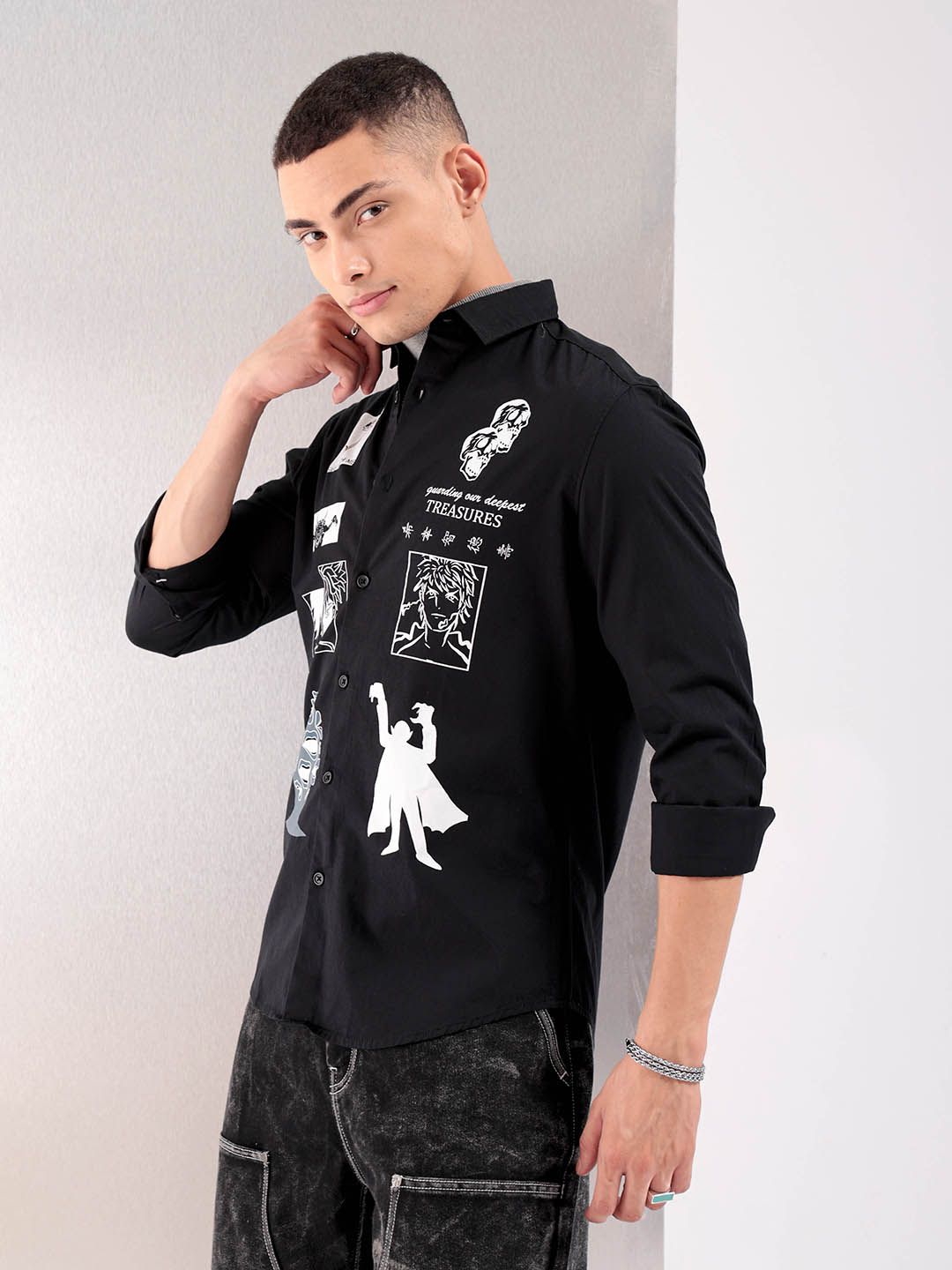 The Indian Garage Co Men Slim Fit Opaque Printed Casual Shirt