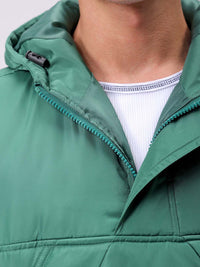 The Indian Garage Co Men Hooded Slim Fit Bomber Jacket