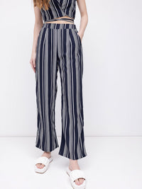 DressBerry Stroll On Over Striped Straight Fit Trousers