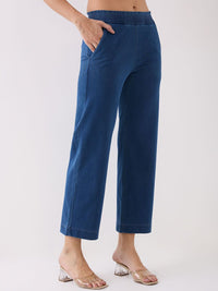 SPYKAR Women High-Rise Tapered Fit Cotton Regular Trousers