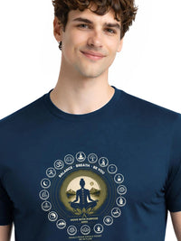 ADRO Lelaki Grafik Bercetak Leher Bulat Lengan Biasa Kapas T-shirt